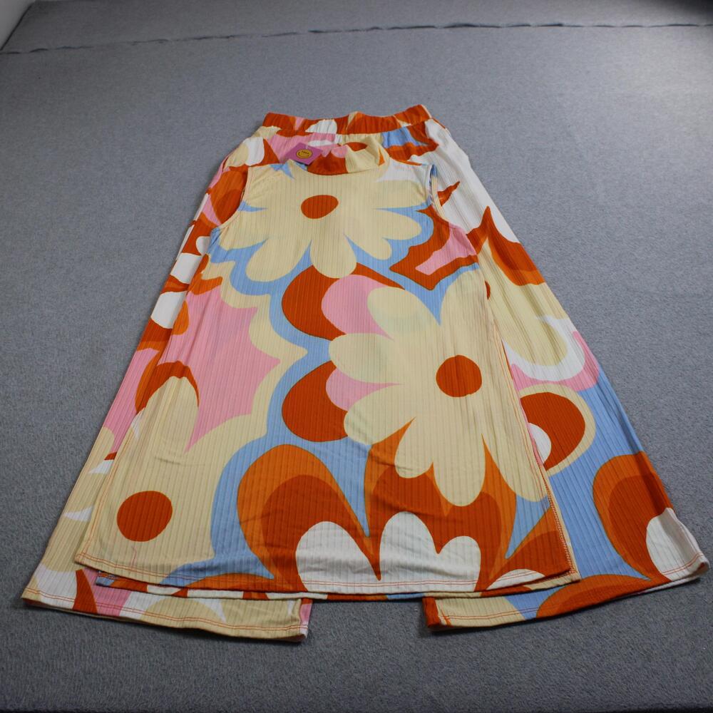 Dressed In Lala Set Women XS Floral Pants Shirt Wide Leg Hippie Flower Power 70s